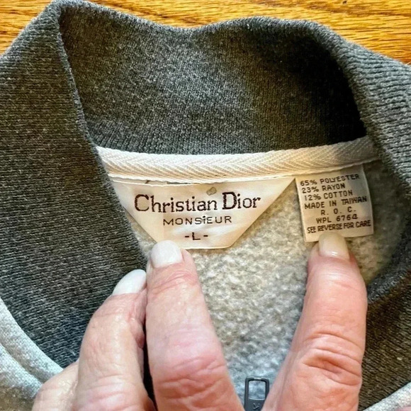 Christian Dior Monsieur Zip Up Sweatshirt Sweater - Vintage - Large - Picture 3 of 10